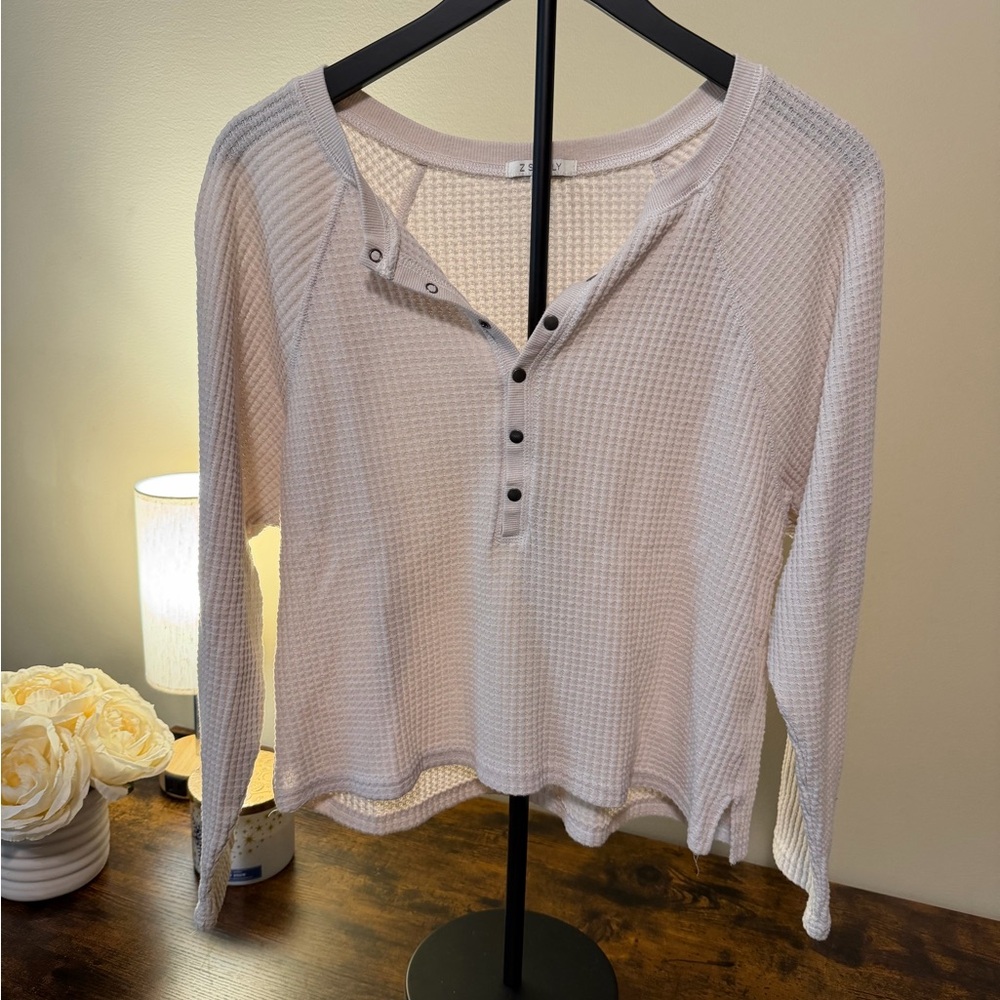 Z Supply Waffle Knit Henley Top